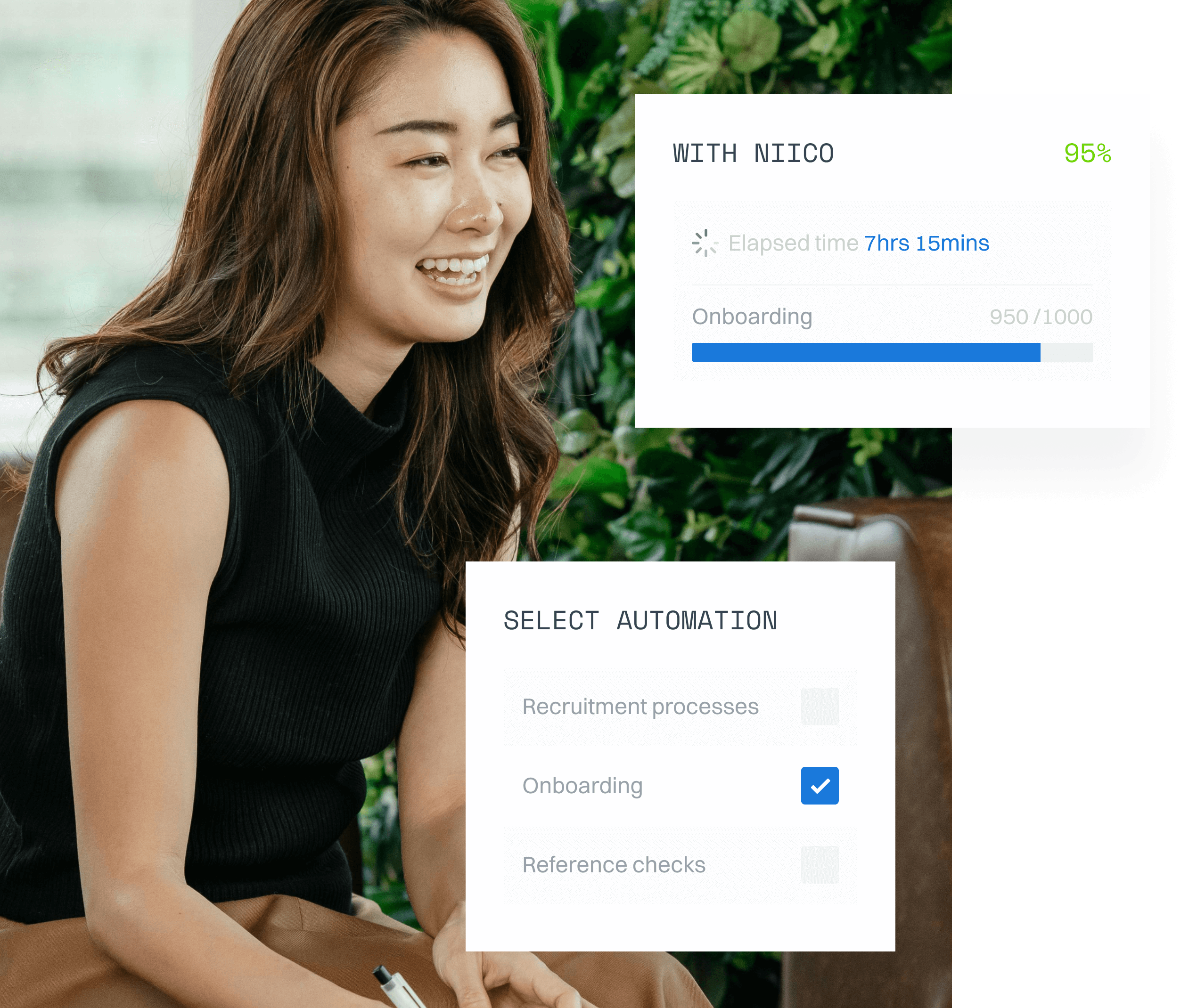 woman using niico for faster onboarding